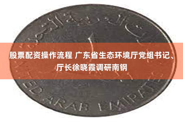 股票配资操作流程 广东省生态环境厅党组书记、厅长徐晓霞调研南钢