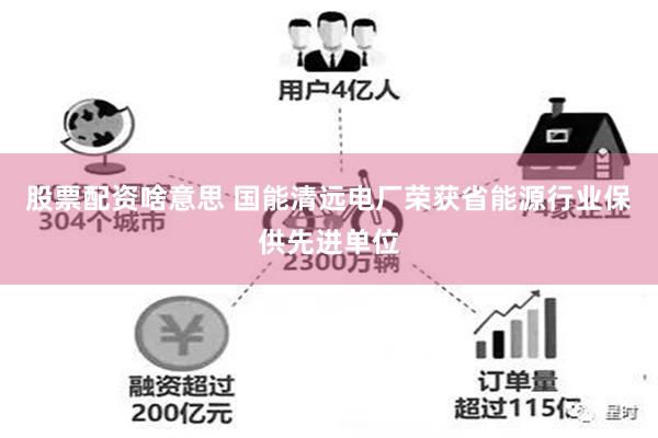 股票配资啥意思 国能清远电厂荣获省能源行业保供先进单位